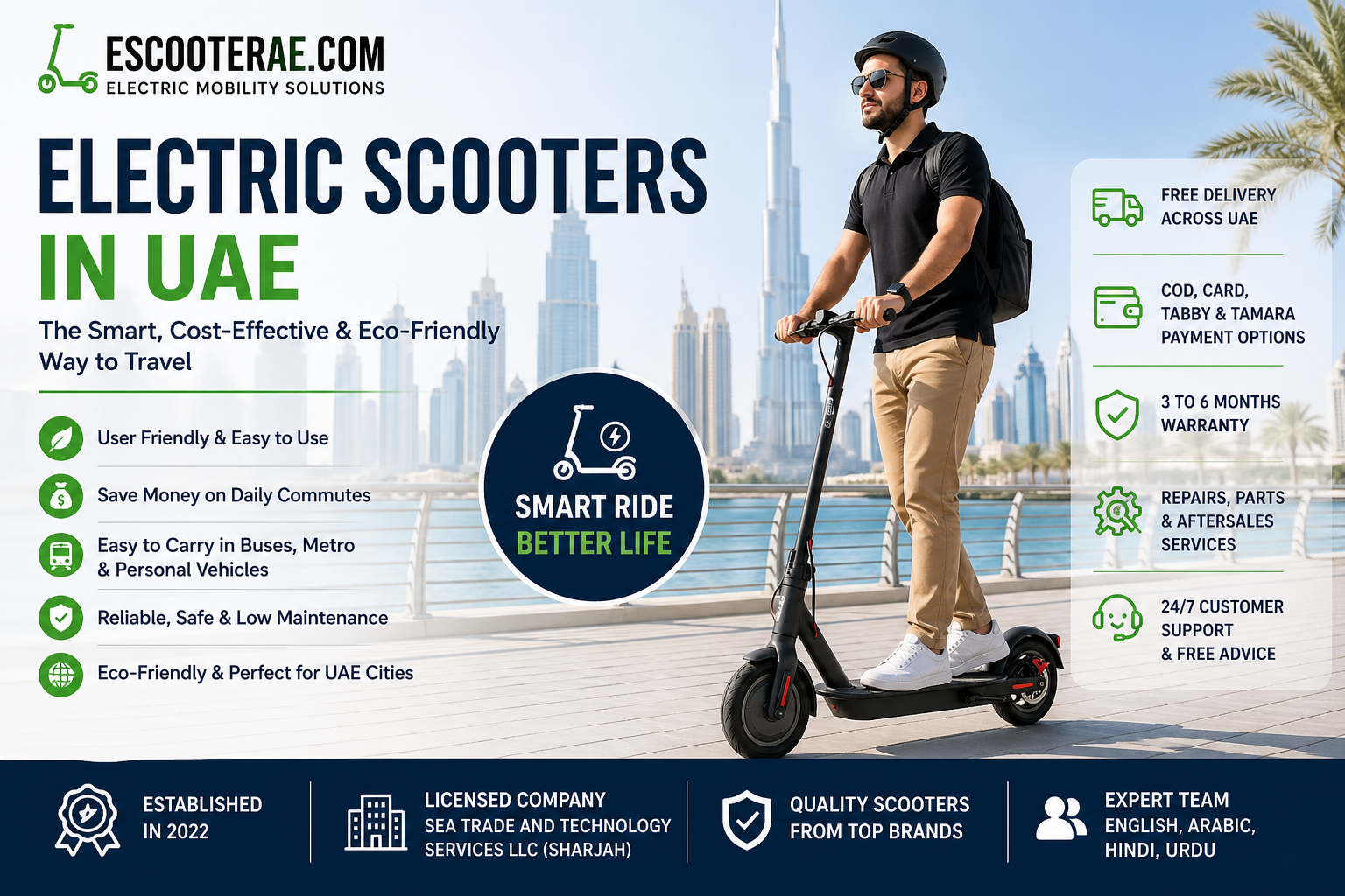 You are currently viewing Electric Scooters in UAE – The Best Choice for Daily Commute, Cost Savings and Easy Travel